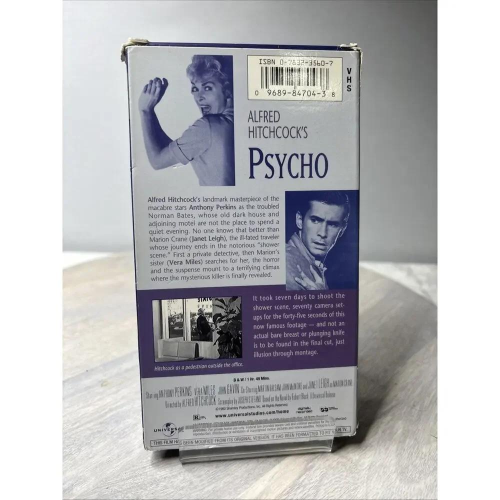 Psycho VHS 1960 Alfred Hitchcock Collection Classic Horror Thriller Universal - Picture 2 of 3